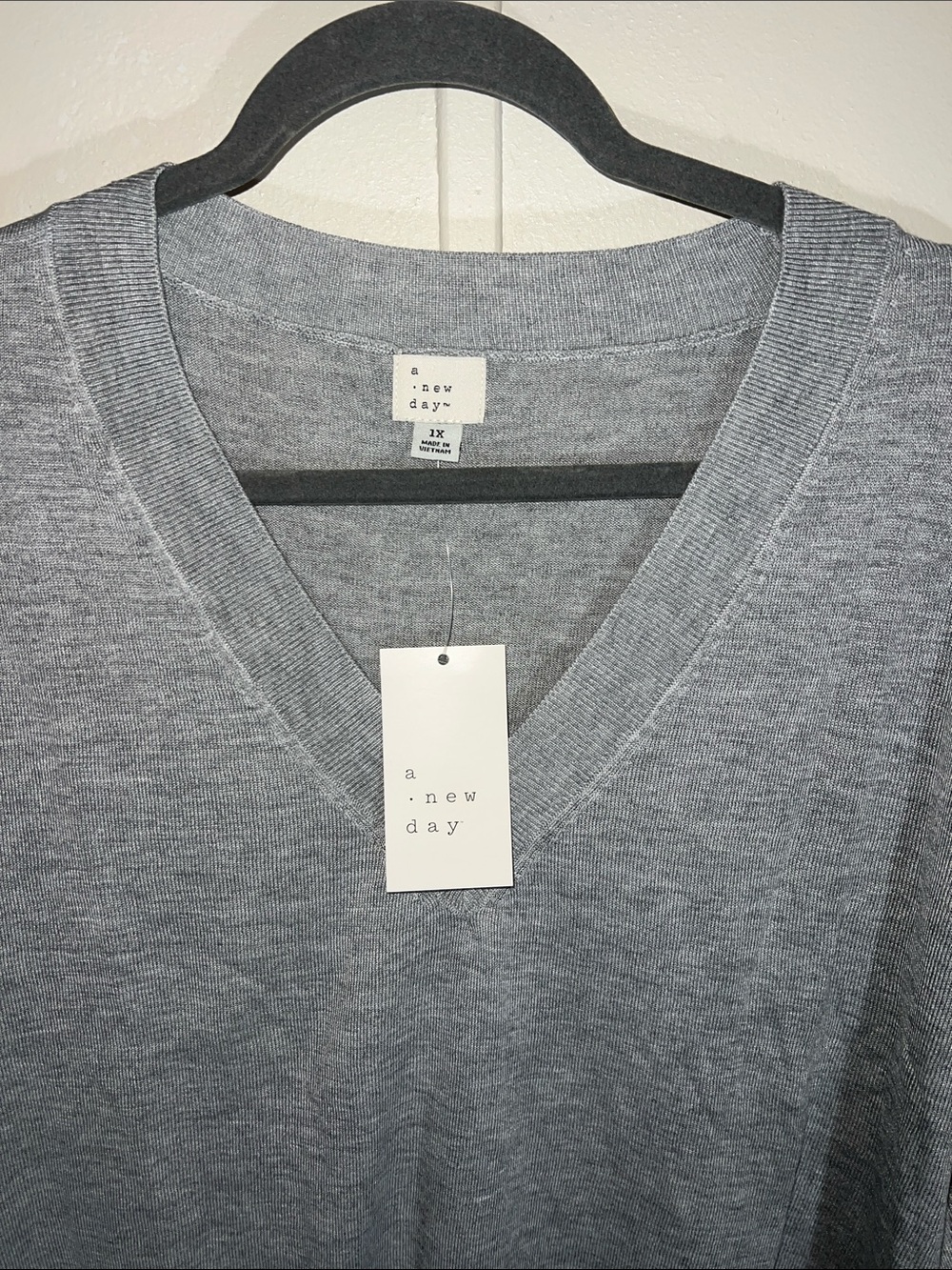 a new day Light Gray V-Neck Sweater